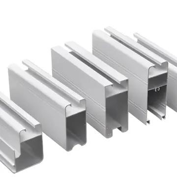White coated aluminium window profiles