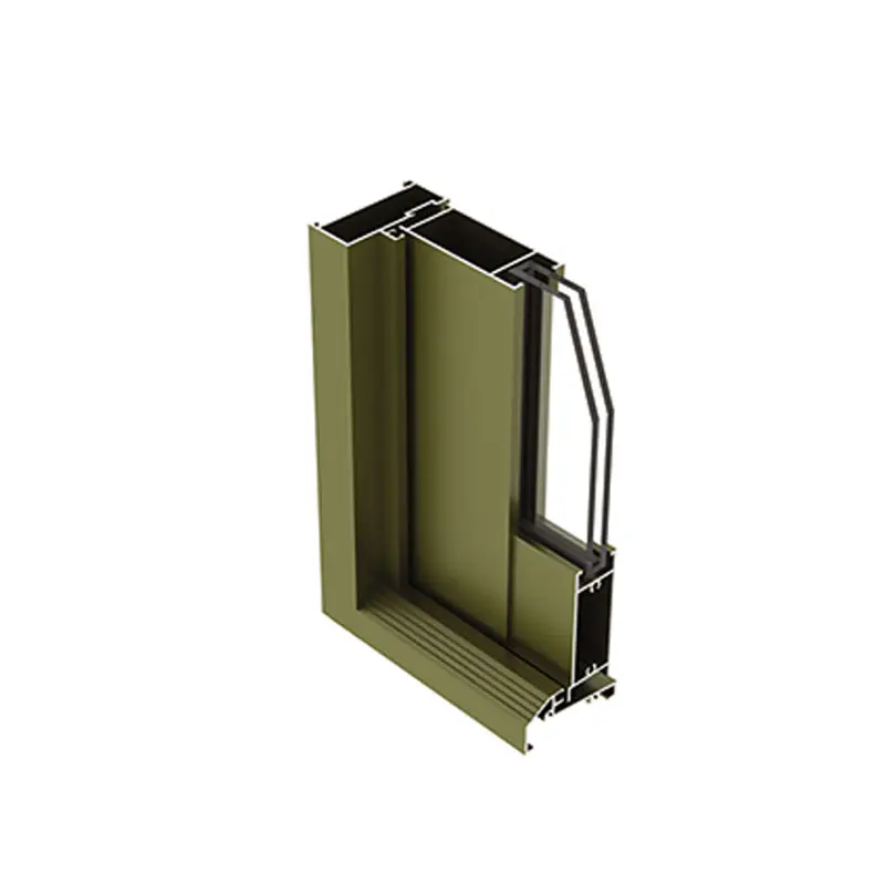 Extruded aluminum profile of fold door